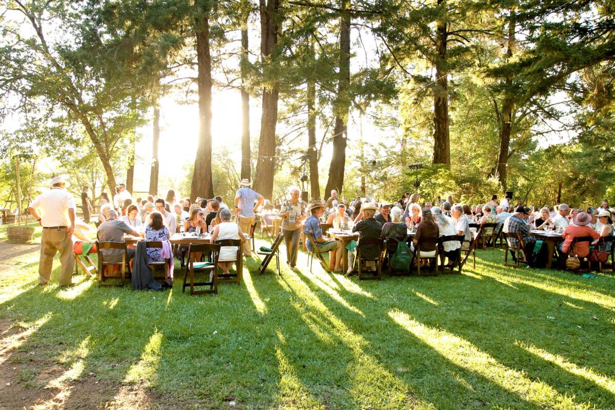 Outdoor tables at Pure Mendocino