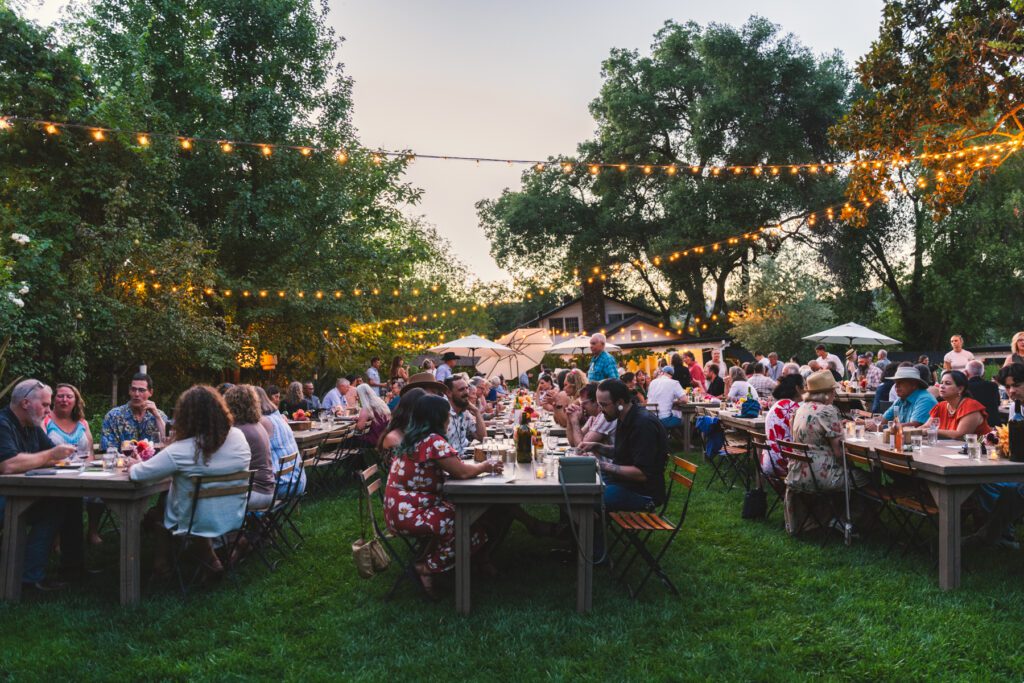 Outdoor tables at Pure Mendocino